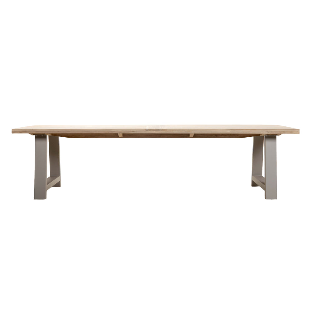 Wooden table with a light finish on a white background