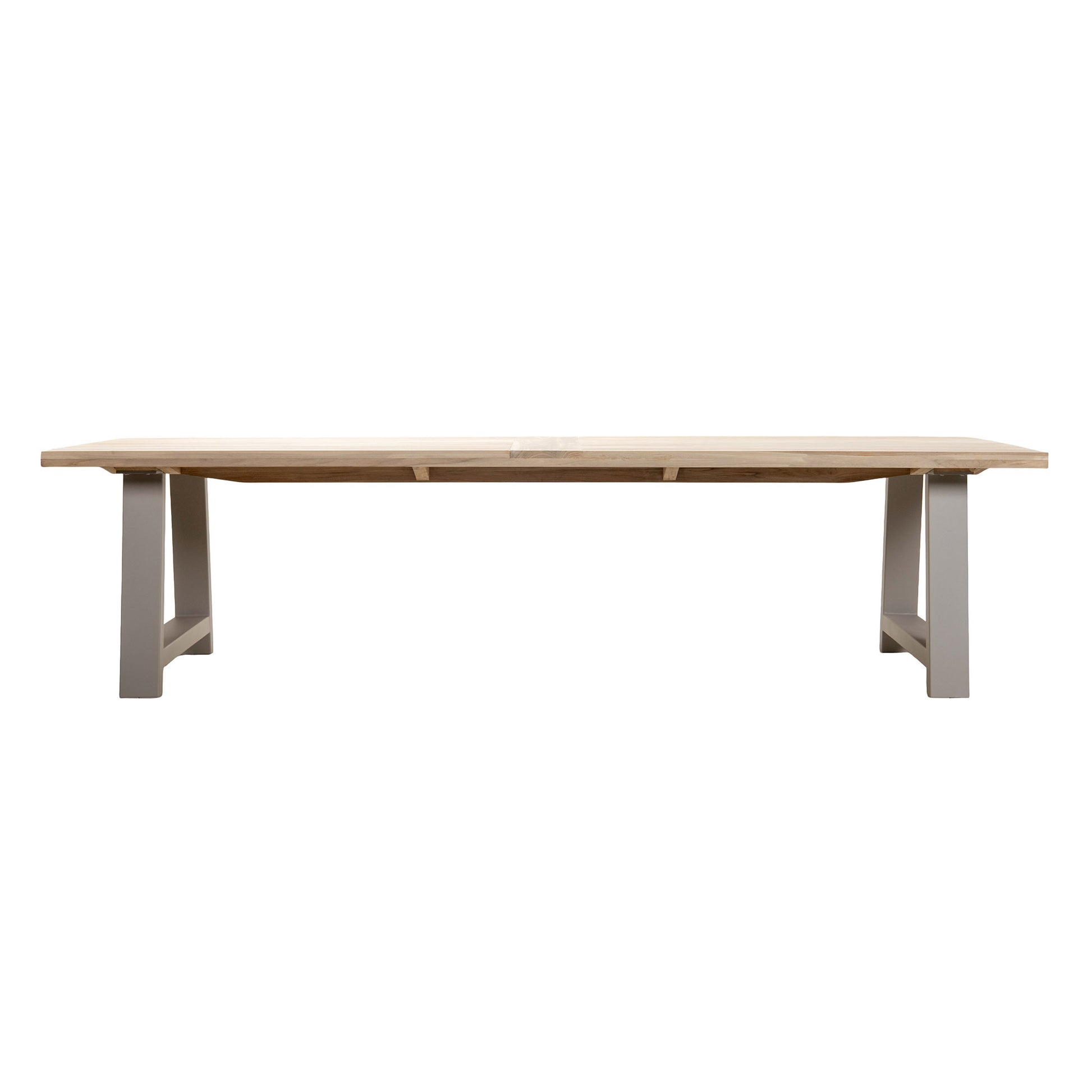 Wooden table with a light finish on a white background