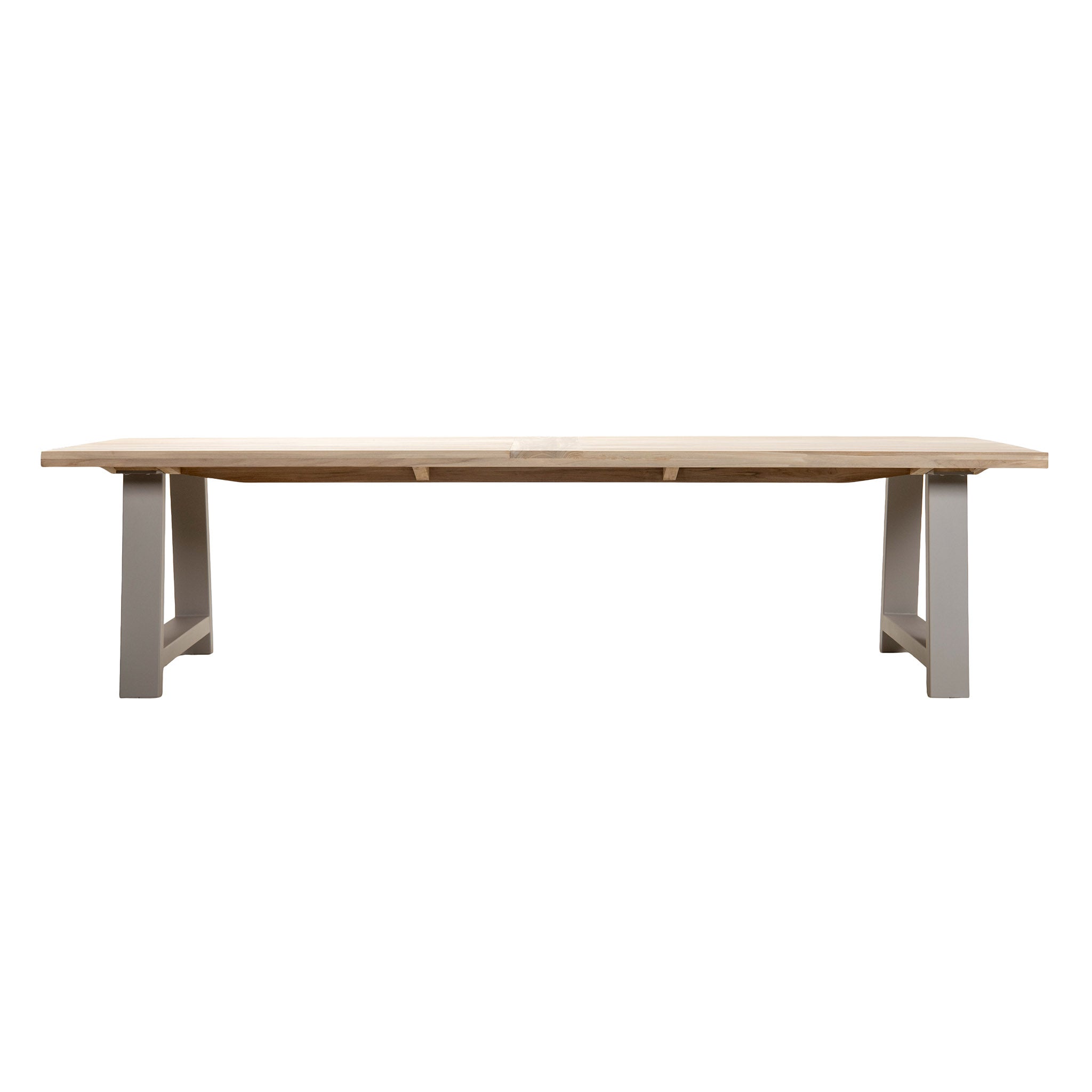 Wooden table with a light finish on a white background