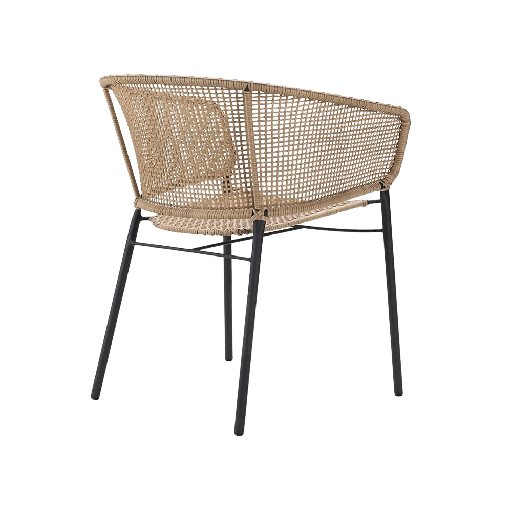 Design Warehouse - 128177 - Sara Outdoor Wicker Dining Arm Chair  - Natural cc