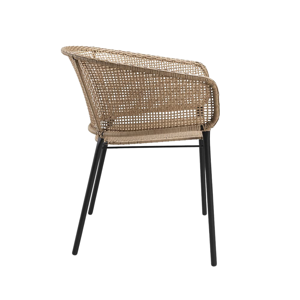 Design Warehouse - 128177 - Sara Outdoor Wicker Dining Arm Chair  - Natural cc