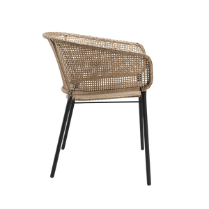 Design Warehouse - 128177 - Sara Outdoor Wicker Dining Arm Chair  - Natural cc