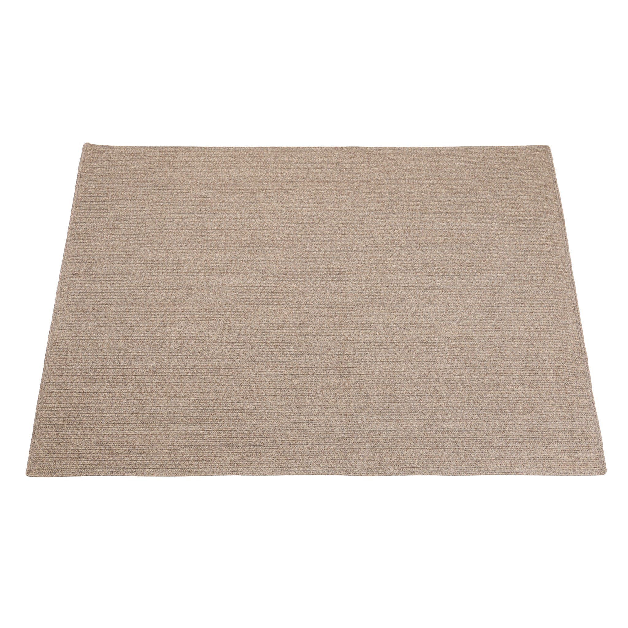 Beige woven placemat on a white background