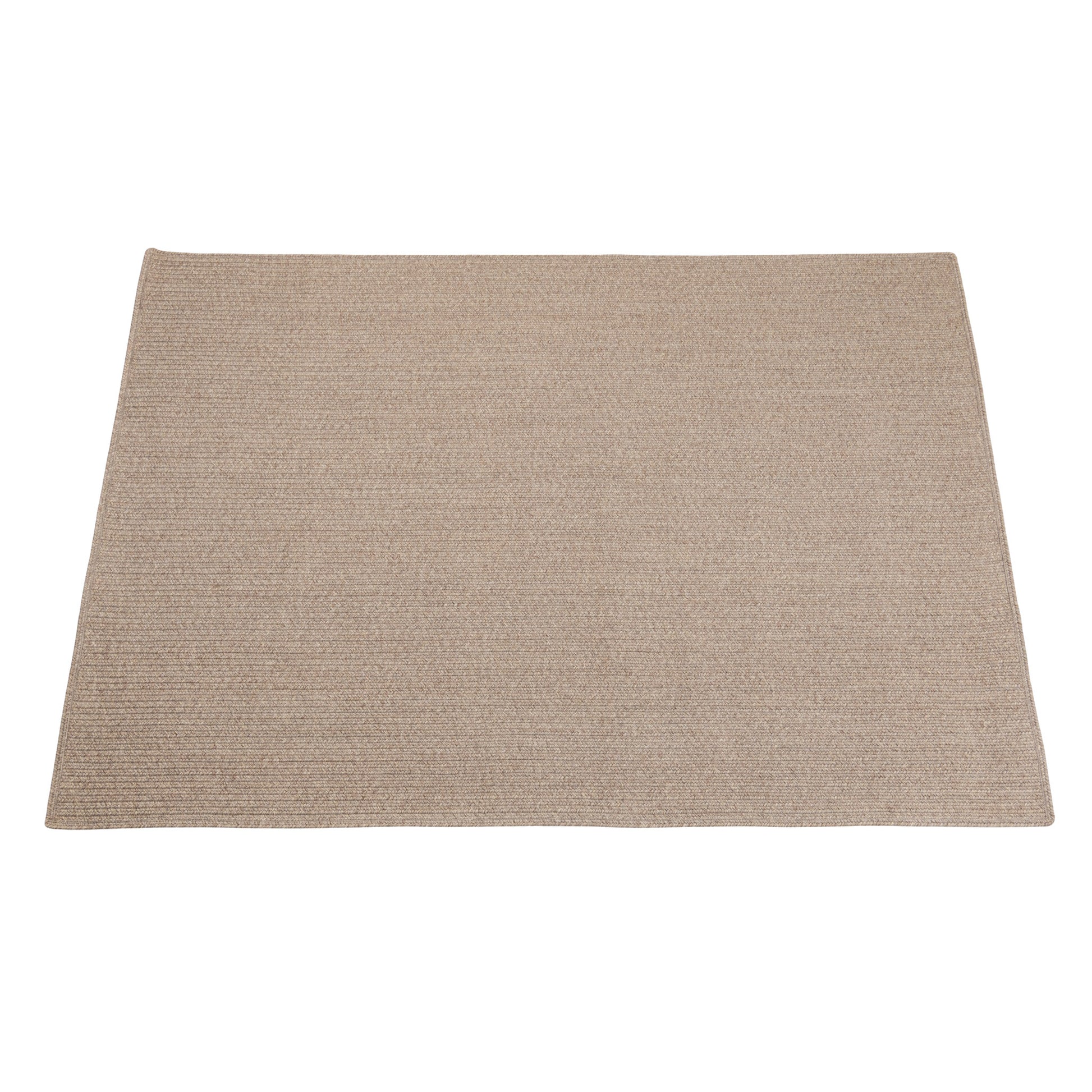 Beige woven placemat on a white background