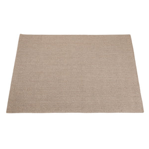 Beige woven placemat on a white background