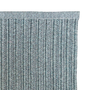 Close-up of Solara handwoven  textured blue-grey rug corner on a white background