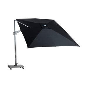St Tropez cantilever umbrella with rectangular canopy in black colour. Top of canopy view.