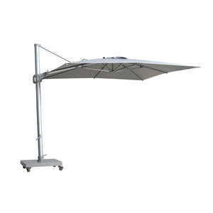 St Tropez square cantilever umbrella in grey colour. Front view.
