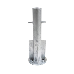 A steel cantilever umbrella ground mount plate