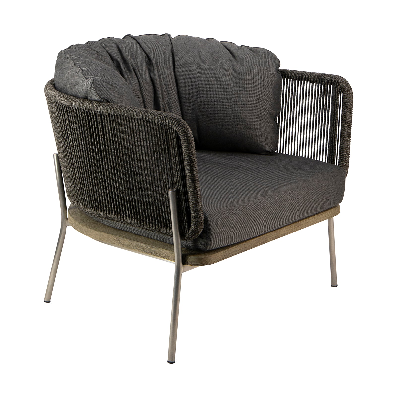 Studio Rope Relaxing Chair Vertical Weave in Charcoal (Agora Panama Coal)