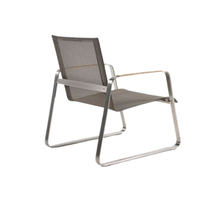 Design Warehouse - 124891 - Summer Stainless Steel Batyline Relaxing Chair  - Taupe cc