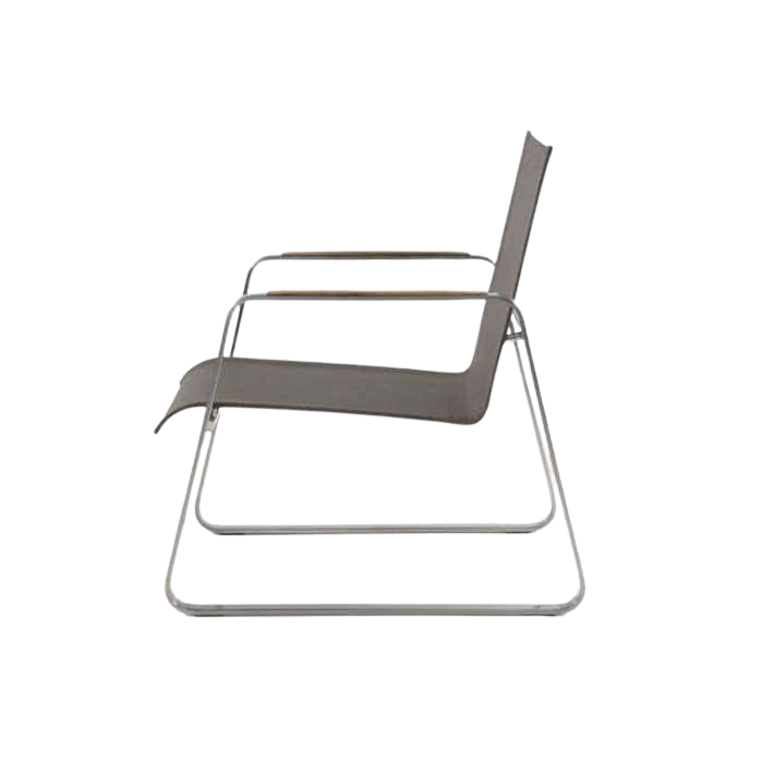 Design Warehouse - 124891 - Summer Stainless Steel Batyline Relaxing Chair  - Taupe cc