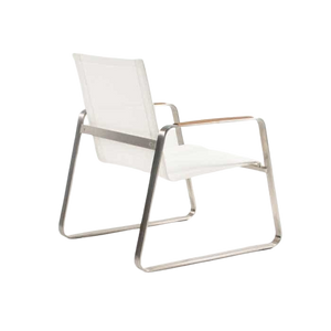 Design Warehouse - 124892 - Summer Stainless Steel Batyline Relaxing Chair  - White cc