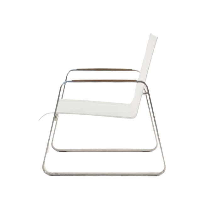 Design Warehouse - 124892 - Summer Stainless Steel Batyline Relaxing Chair  - White cc