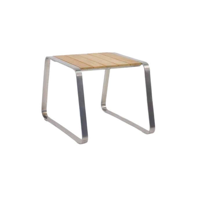 Design Warehouse - Summer Stainless Steel and Teak Side Table 42147668066603- cc