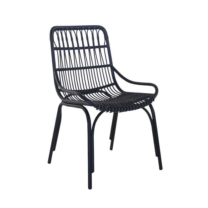 Design Warehouse - 126216 - Sydney Outdoor Wicker Dining Chair (Black)  - Black cc
