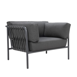 Design Warehouse - 128140 - Toby Outdoor Aluminium and Rope Club Chair  - Graphite cc