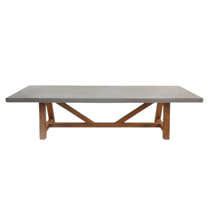 Design Warehouse - Raw Concrete Trestle Dining Table 42212059775275- cc