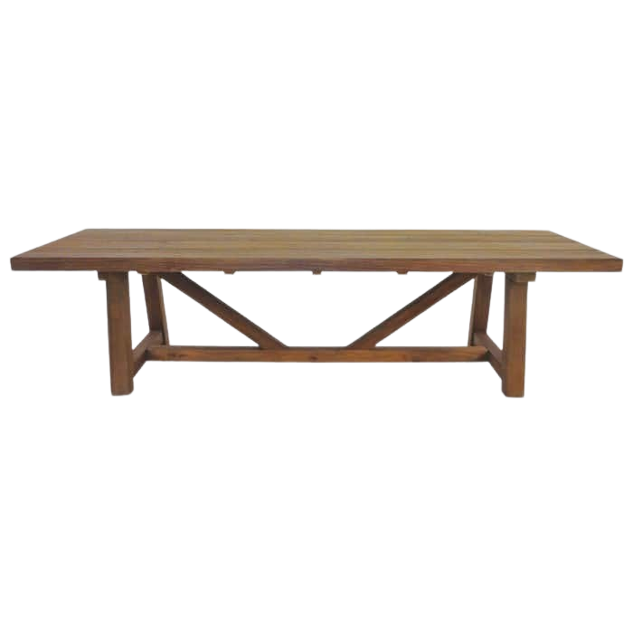 External Timber Table Reclaimed Teak Trestle Table | Outdoor Dining Table