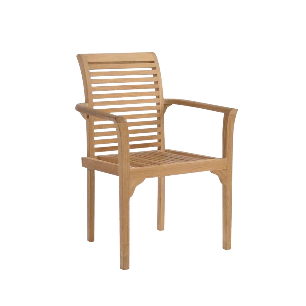 Design Warehouse - Treviso Stackable Teak Dining Armchair 42031852290347- cc