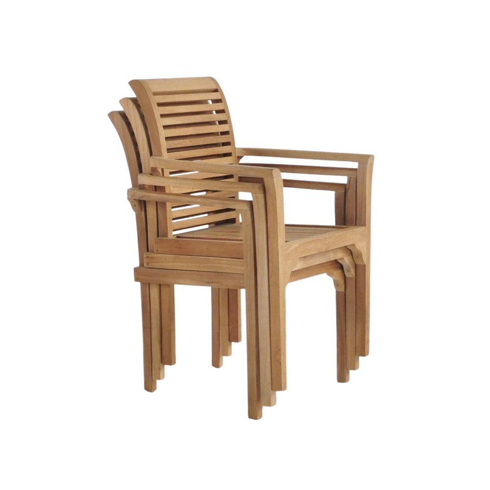 Design Warehouse - Treviso Stackable Teak Dining Armchair 42031852618027- cc