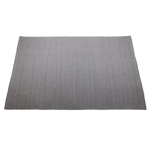 Full view of Vardis outdoor handwoven floor rug in  dark grey texture.