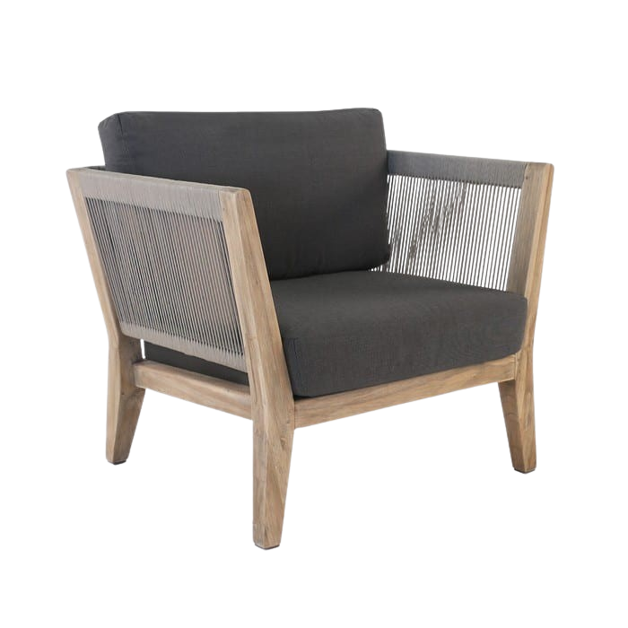 Design Warehouse - 126221 - Ventura Reclaimed Teak Club Chair  - Coal cc