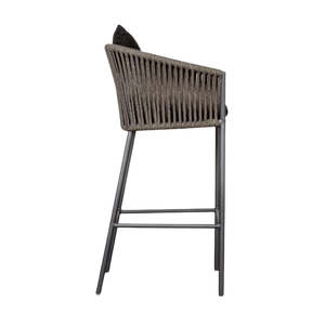 Design Warehouse - 126441 - Washington Rope Outdoor Bar Stool  - Charcoal cc