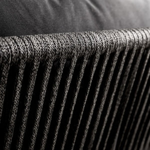 Design Warehouse - 126443 - Washington Rope Outdoor Loveseat (Black Cushions)  - Black