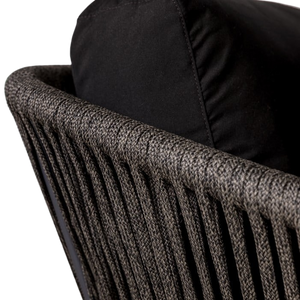 Design Warehouse - 128417 - Washington Rope Outdoor Club Chair (Agora Black Cushion)  - Dark Charcoal cc