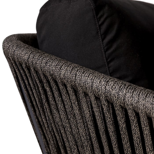 Design Warehouse - 126443 - Washington Rope Outdoor Loveseat (Black Cushions)  - Black cc