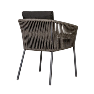 Design Warehouse - 128475 - Washington Rope Outdoor Dining Chair in Dark Charcoal (Agora Black Cushion)  - Dark Charcoal cc