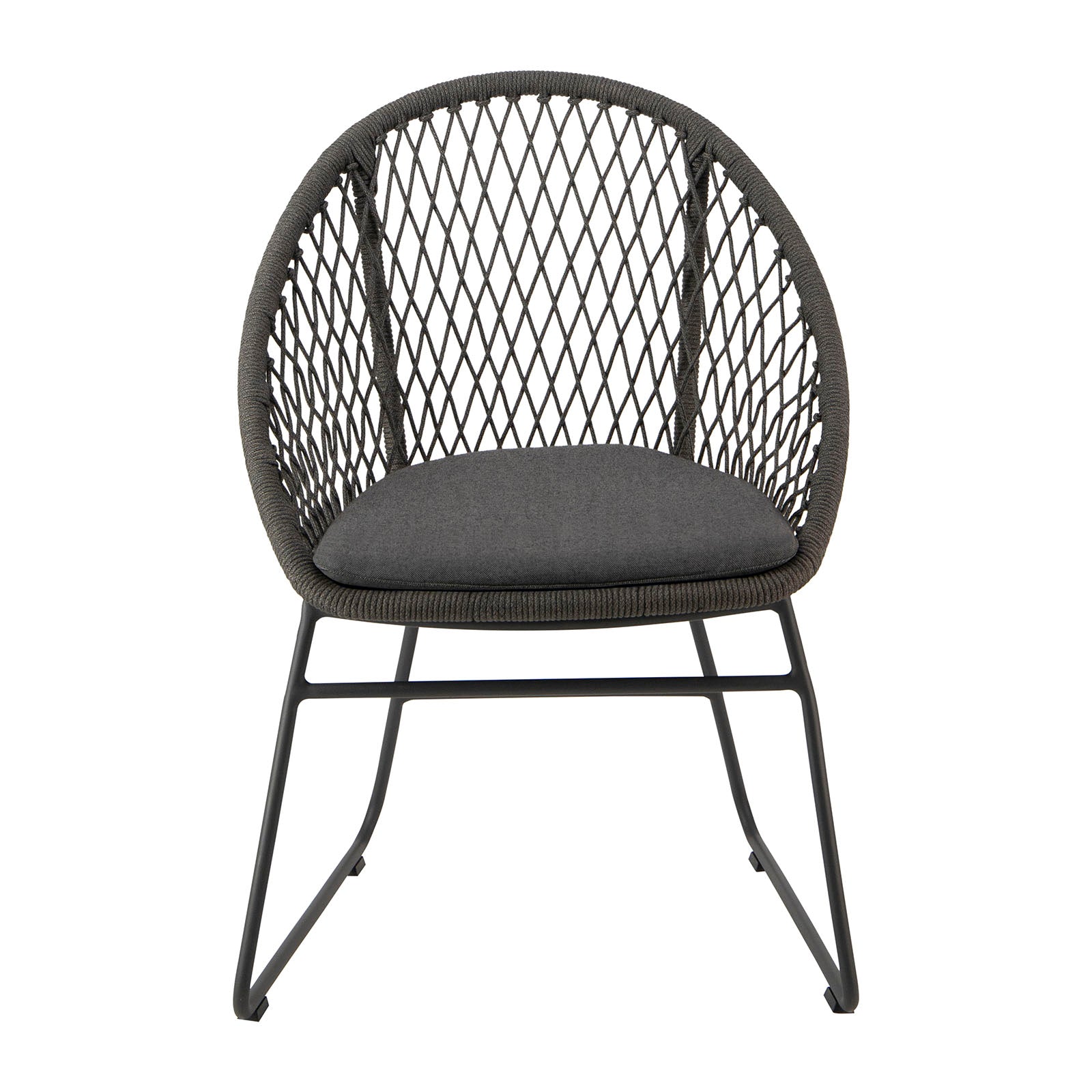 Zaha Cross Weave Outdoor Dining Chair - Agora Panama Coal